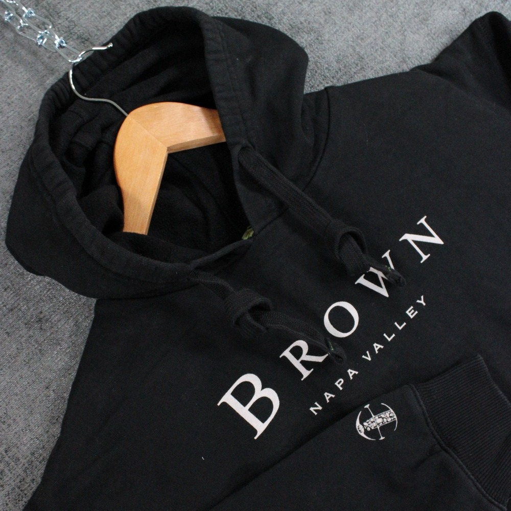 Econscious Brown Napa Valley Hoodie Mens Large Black Organic Cotton Pullover